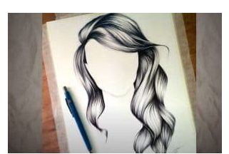 How to draw a girl with realistic hair step by step.