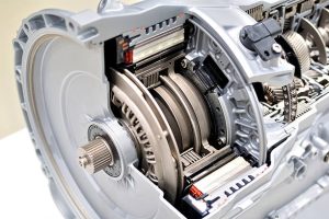 Automatic clutch cross section with gearbox.