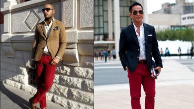 how men can wear red pant